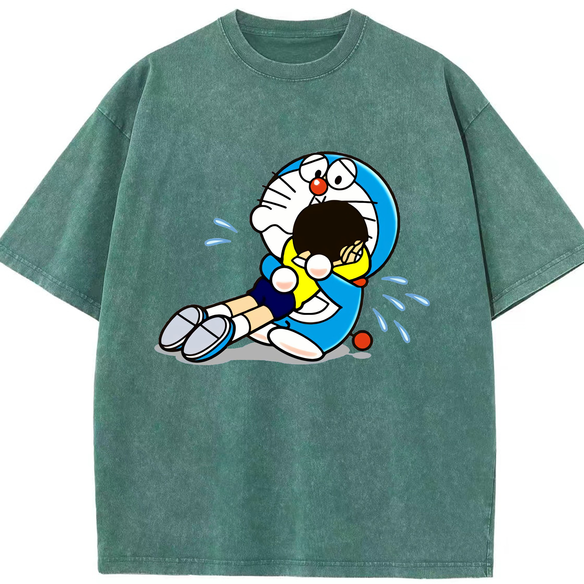 （画像用） ドラえもん Doraemon 綿100% ヴィンテージ風 半袖Tシャツ（フロントプリント）